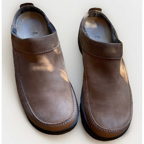 Footprints by Birkenstock Brown Leather Slip On Clogs Women’s 38 US 7 EU 245 - Picture 1 of 12